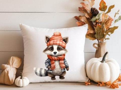 Watercolor Forest Animals, Cute Autumn Clipart Sublimation Birch Designs 