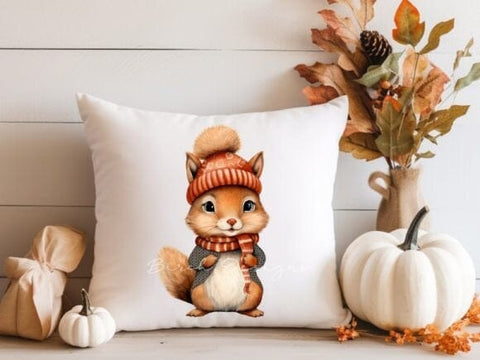 Watercolor Forest Animals, Cute Autumn Clipart Sublimation Birch Designs 