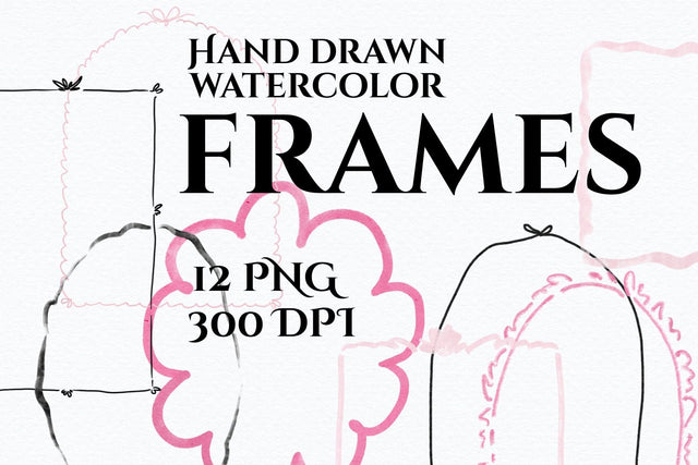 Watercolor Frames PNG SVG Paperjamlab 