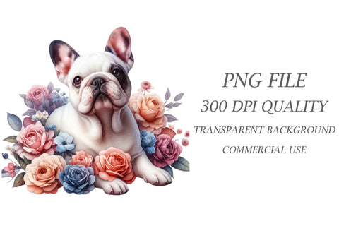 Watercolor French Bulldog Clipart Sublimation Rupkotha 