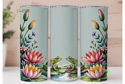 Watercolor Frogs 20oz Tumbler Wrap Sublimation PixelChick 