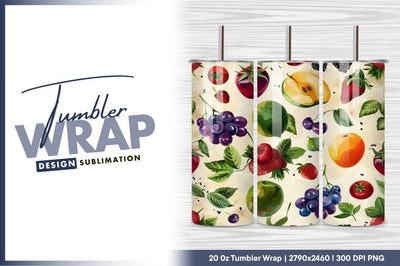 Watercolor Fruits And Berries Seamless Pattern Sublimation Regulrcrative 