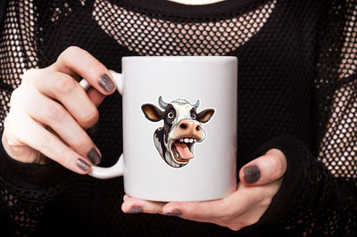 Watercolor Funny Cow Face Stickers Sublimation Bundle Sublimation Designangry 