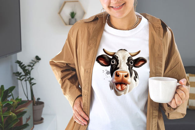 Watercolor Funny Cow Face Sublimation Clipart Bundle Sublimation Designangry 