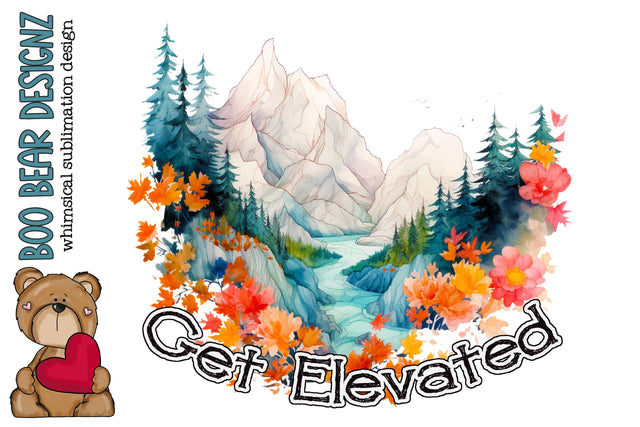 Watercolor Get Elevated Sublimation Clipart Sublimation Boo Bear Designz 