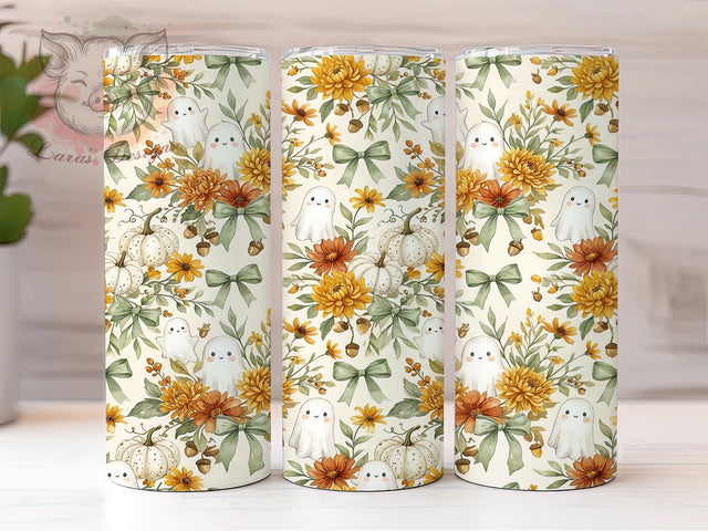 Watercolor Ghost Fall 20oz Tumbler, Watercolor Ghost, Ghost Fall, Ghost Tumbler, 20oz Tumbler, Fall Tumbler, Watercolor Tumbler, Tumbler Wrap Sublimation Lara' s Designs 