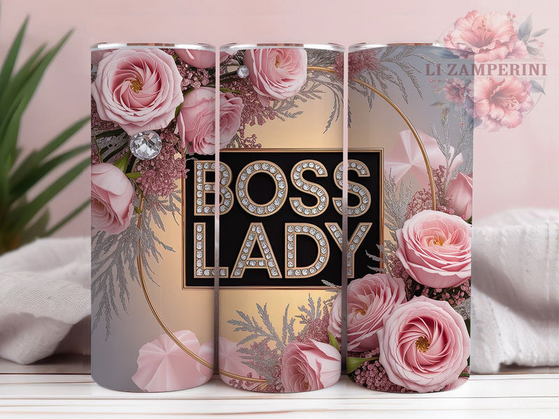 Watercolor Glitter Boss Lady Tumbler, Glitter Diamond Wrap, Feminine Power Cup, 20oz Sublimation Wrap, Stylish Boss Lady Design Tumbler, Artistic Diamond Watercolor Cup, Whimsical Glitter Empowerment The Sublimation Li Zamperini 