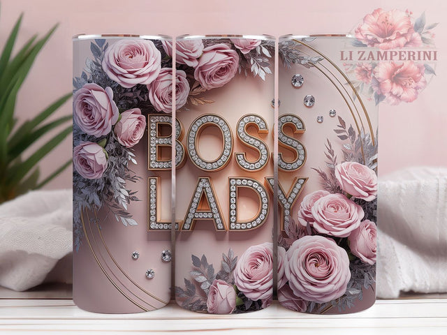 Watercolor Glitter Boss Lady Tumbler, Glitter Diamond Wrap, Feminine Power Cup, 20oz Sublimation Wrap, Stylish Boss Lady Design Tumbler, Artistic Diamond Watercolor Cup, Whimsical Glitter Empowerment The Sublimation Li Zamperini 