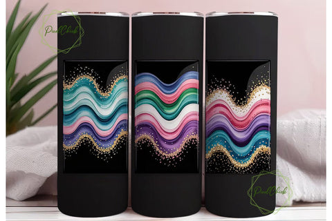 Watercolor Glitter Chevron 20oz Tumbler Sublimation PixelChick 