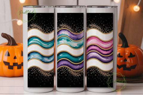 Watercolor Glitter Chevron 20oz Tumbler Sublimation PixelChick 