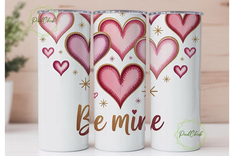 Watercolor Glitter Hearts 20oz Tumbler Sublimation PixelChick 