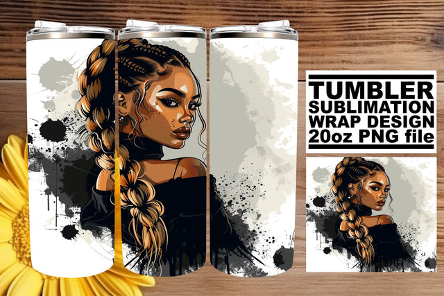 Watercolor Gothic Halloween Afro American Tumbler 20oz Sublimation afrosvg 