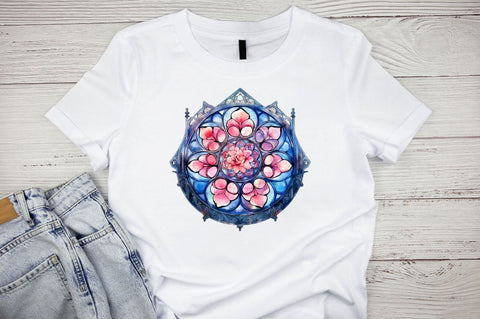 Watercolor Gothic Rose Window Watercolor Clipart Bundle Sublimation Designangry 