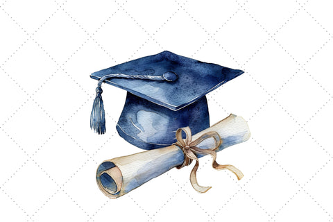 Watercolor Graduation Cap and Diploma Clipart Bundle, Watercolor graduation png Sublimation FloridPrintables 