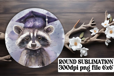 Watercolor Graduation Circle Cap Animals keychain Sublimation afrosvg 