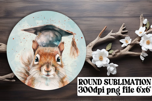 Watercolor Graduation Circle Zoo Animals keychain Sublimation afrosvg 