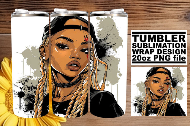 Watercolor Halloween Afro Tumbler Wrap 20oz Gothic Sublimation afrosvg 