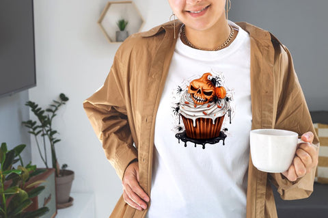 Watercolor Halloween Cupcakes Sublimation Bundle Sublimation Designangry 