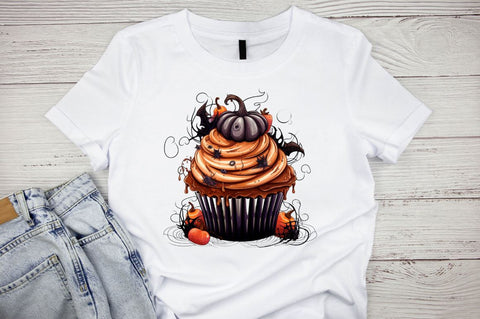 Watercolor Halloween Cupcakes Sublimation Bundle Sublimation Designangry 