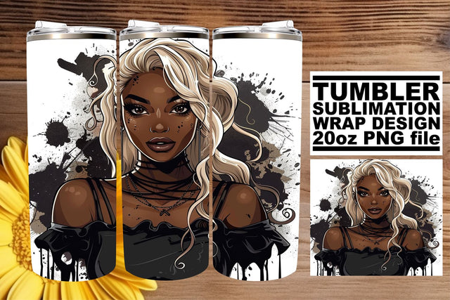 Watercolor Halloween Tumbler Wrap 20oz Gothic Design Sublimation afrosvg 