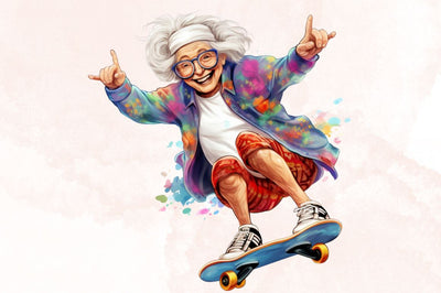 Watercolor Happy Funny Grandma Sublimation Bundle Sublimation Designangry 