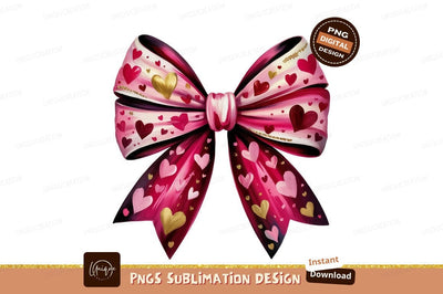 Watercolor Heart Bow Isolated Sublimation Png Sublimation Designangry 