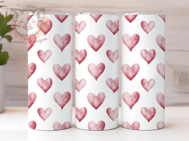 Watercolor Heart Love Tumbler, Love Theme, Romantic Wrap, Sublimation Art, 20oz Tumbler, Cute Design, Festive Pattern Sublimation Lara' s Designs 