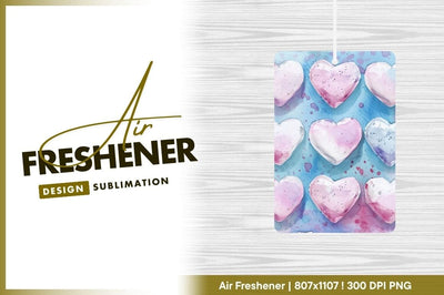Watercolor heart pattern air freshener png design Sublimation Regulrcrative 