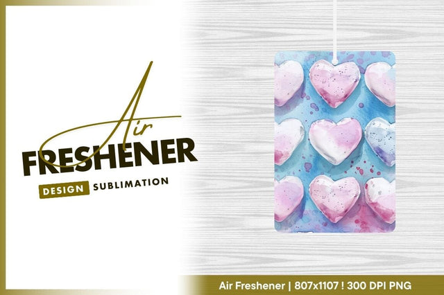 Watercolor heart pattern air freshener png design Sublimation Regulrcrative 