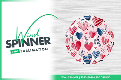Watercolor Hearts Pattern Red Blue Pink Floral Elements on Textured Background Sublimation Regulrcrative 