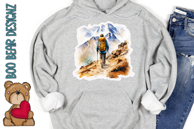 Watercolor Hiker Sublimation Sublimation Boo Bear Designz 