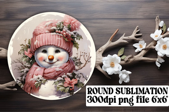 Watercolor Holiday Round Design Keychain Retro Christmas Sublimation afrosvg 