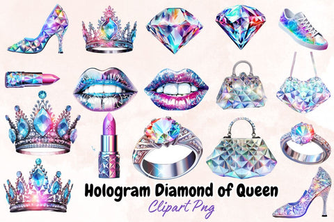 Watercolor Hologram Diamond of Queen Sublimation Bundle Sublimation Designangry 