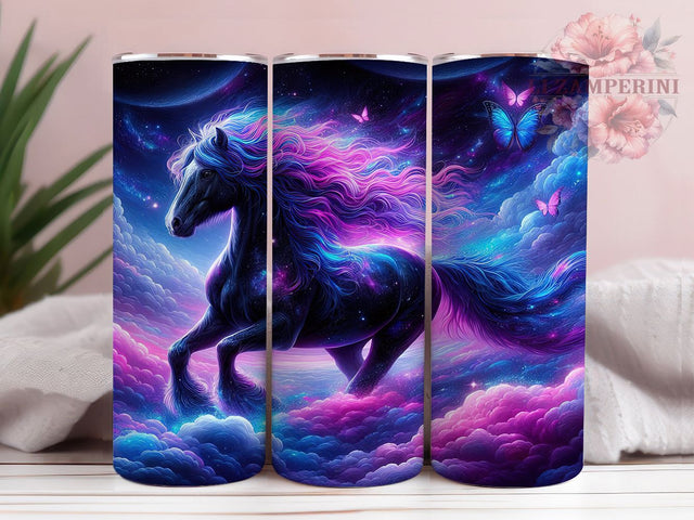 Watercolor Horse Butterfly Pastel Tumbler, Butterfly Wrap, Equine Tumbler, Pastel Design, Nature Cup, Sublimation Tumbler, 20Oz Cup Sublimation Li Zamperini 