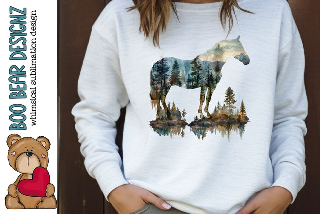 Watercolor Horse Clipart Sublimation Boo Bear Designz 