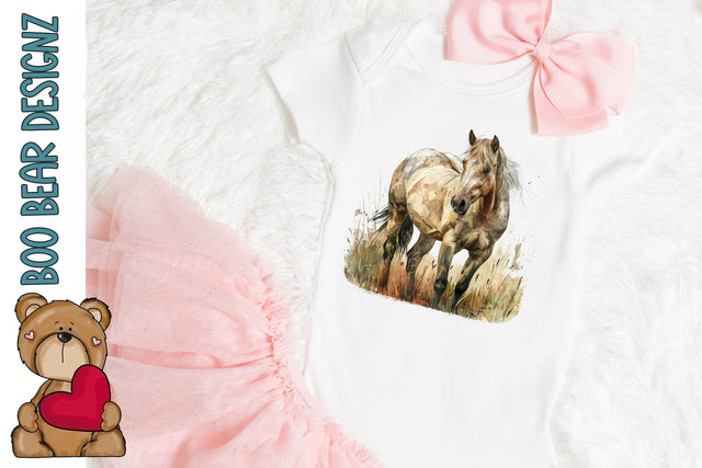 Watercolor Horse Clipart Sublimation Boo Bear Designz 