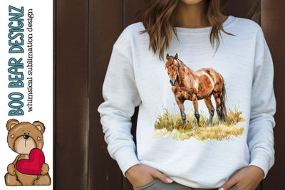 Watercolor Horse Clipart Sublimation Boo Bear Designz 