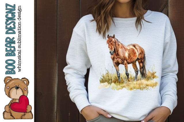 Watercolor Horse Clipart Sublimation Boo Bear Designz 