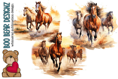 Watercolor Horse Clipart Sublimation Boo Bear Designz 