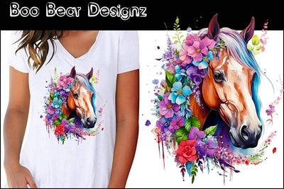 Watercolor Horse Sublimation Design Sublimation Boo Bear Designz 