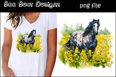 Watercolor Horse Sublimation design Sublimation Boo Bear Designz 