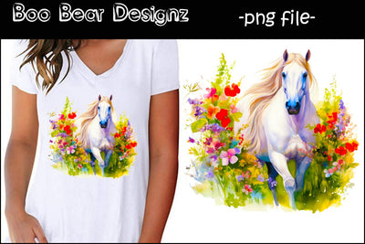 Watercolor Horse Sublimation design Sublimation Boo Bear Designz 