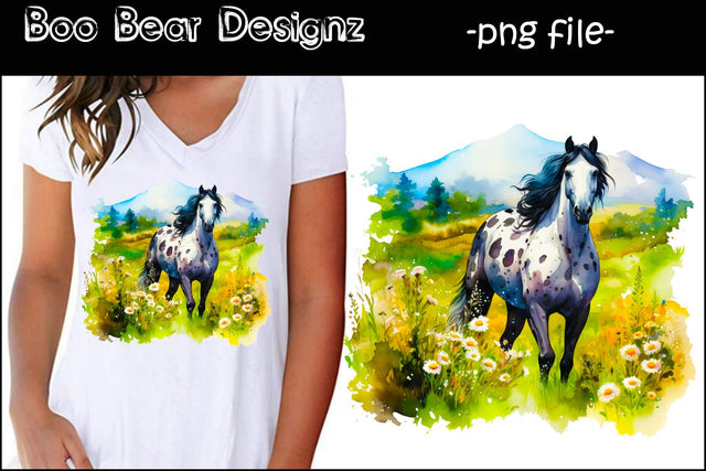 Watercolor Horse Sublimation Sublimation Boo Bear Designz 