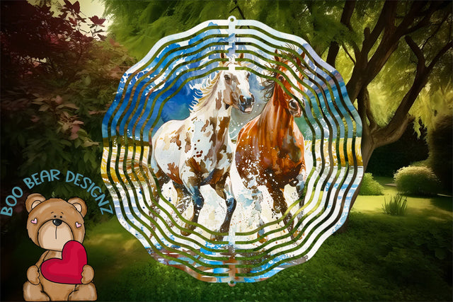 Watercolor Horse Wind Spinner Clipart Sublimation Boo Bear Designz 