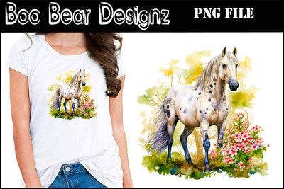 Watercolor Horses Sublimation Design Sublimation Boo Bear Designz 