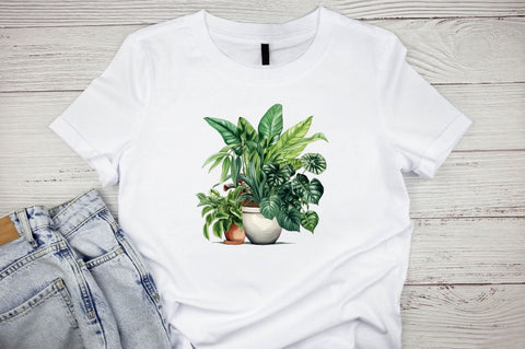 Watercolor Houseplants Pot Sublimation Bundle Sublimation Designangry 