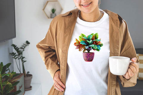 Watercolor Houseplants Pot Sublimation Bundle Sublimation Designangry 