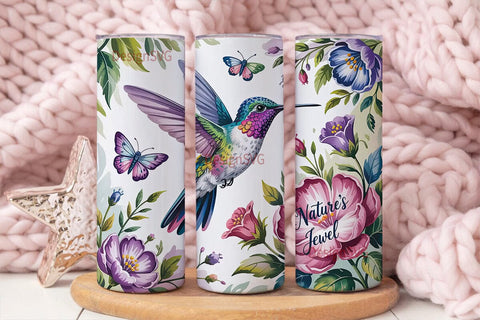 Watercolor Hummingbird 20oz Tumbler Sublimation DesignSVG 