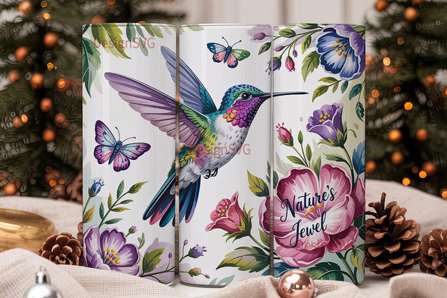 Watercolor Hummingbird 20oz Tumbler Sublimation DesignSVG 