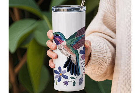 Watercolor Hummingbird 20oz Tumbler Sublimation DesignSVG 
